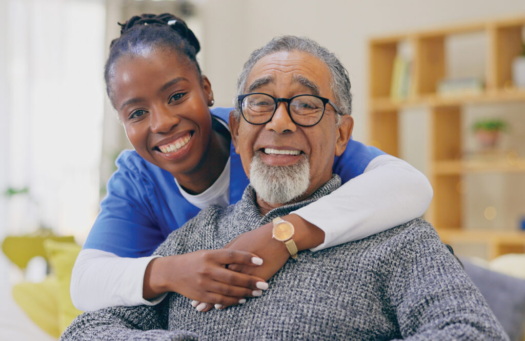 caregiver and resident