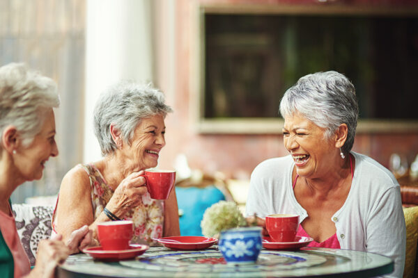 residents enjoying tea